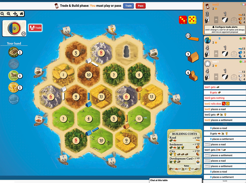 CATAN on Board Game Arena