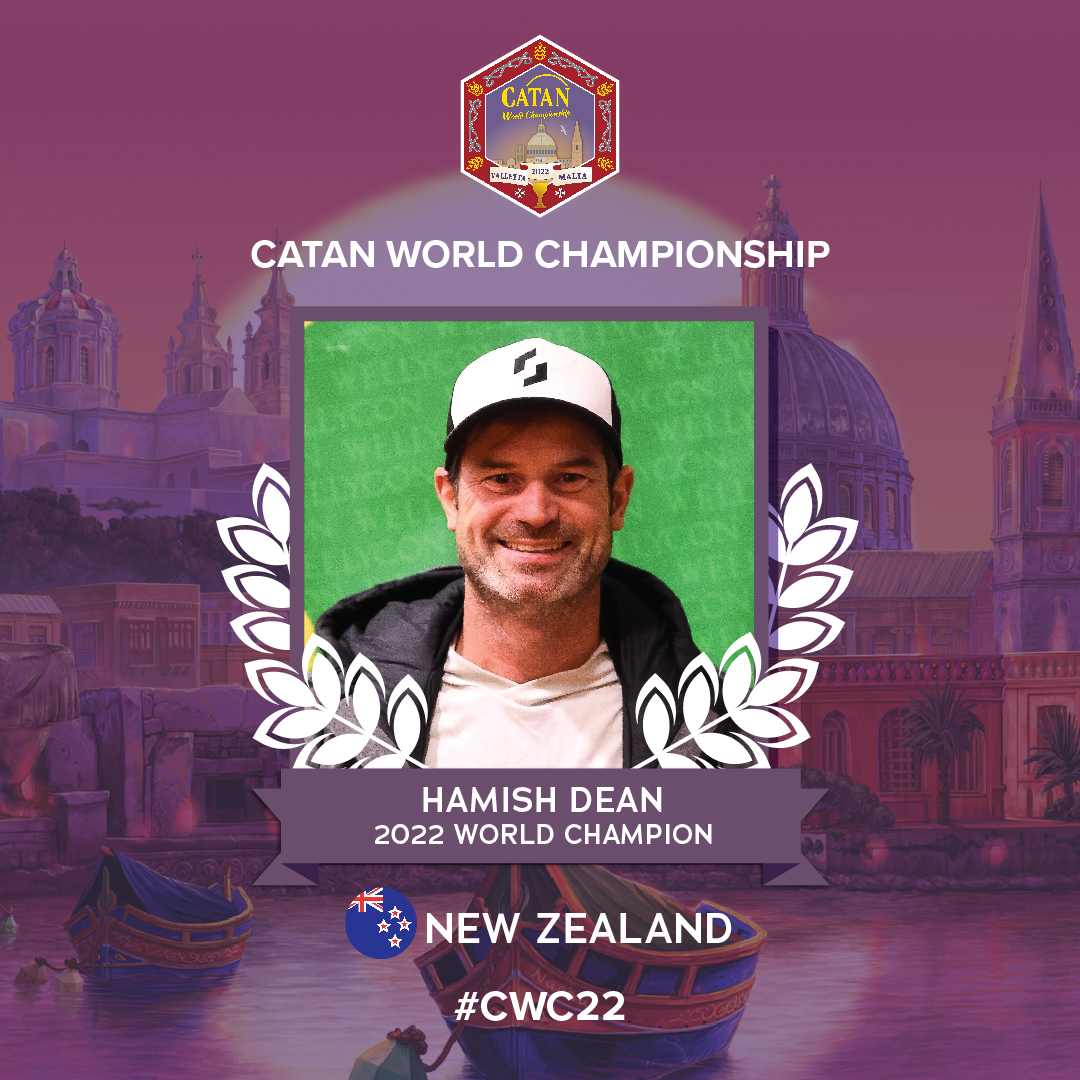 CATAN World Champion Hamish Dean from New Zealand